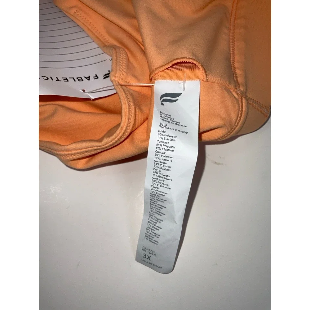NWT Women's Fabletics Essential Low Impact Sports Bra - Melon‎ Sorbet - Plus 3X